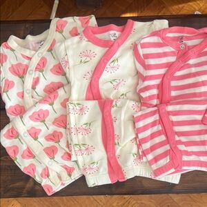 Adorable Pink and White Floral Pajama Set for Kids